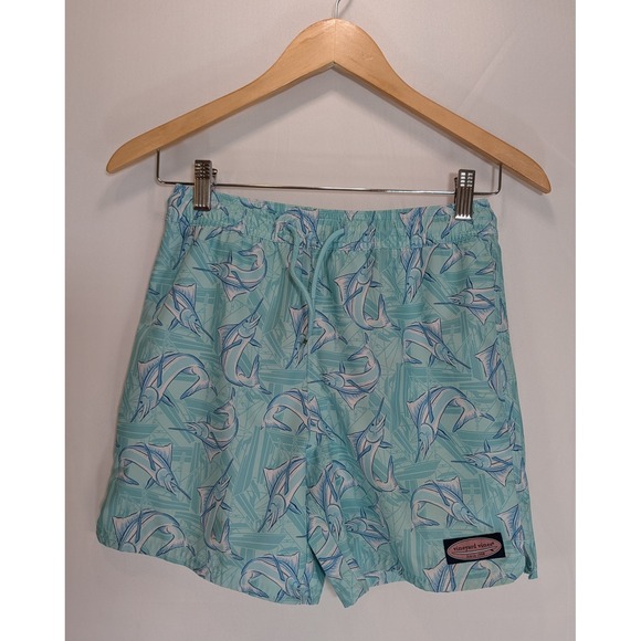 Vineyard Vines Other - Vineyard Vines Boys Marlin Sailboat Swim Trunks Green Size Medium Board Shorts
